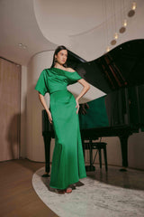 Roni Asymmetrical Gown in Green