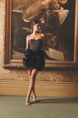 Asher Strapless Mini Dress in Black