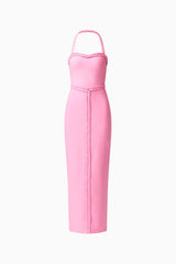 Coralene Halter Gown in Pink