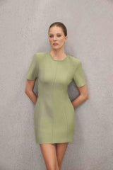 CURAAE Dua Short Sleeve Mini Dress in Green