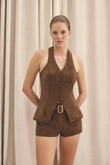 CURAAE Venus Suede Set in Brown