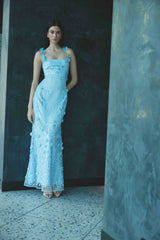 Rina Embellished Gown in Blue