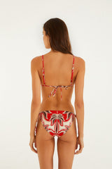 Red Ainika Garden Side Tie Bikini Bottom