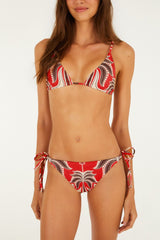 Red Ainika Garden Side Tie Bikini Bottom