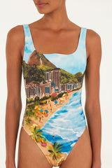 Multicolor Copacabana Beach One Piece