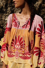 Soft Yellow Arabesc Blouse