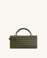 Keyla Weave Texture Top Handle Bag - Olive Green