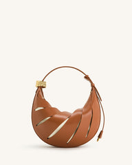 Jana Hollow Out Shoulder Bag - Brown