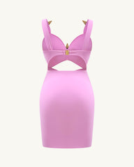 Mini Dress with Star Details - Pink