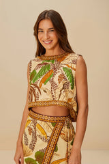Sand Foliage Sketch Blouse