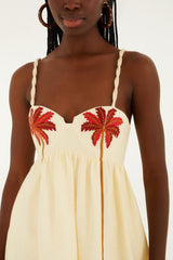 Off-White Coconut Tree Embroidered Mini Dress