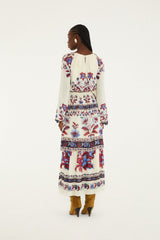 White Malu Winter Cut-Out Long Sleeve Maxi Dress