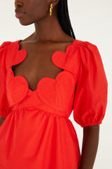 Red Heart Short Sleeve  Blouse