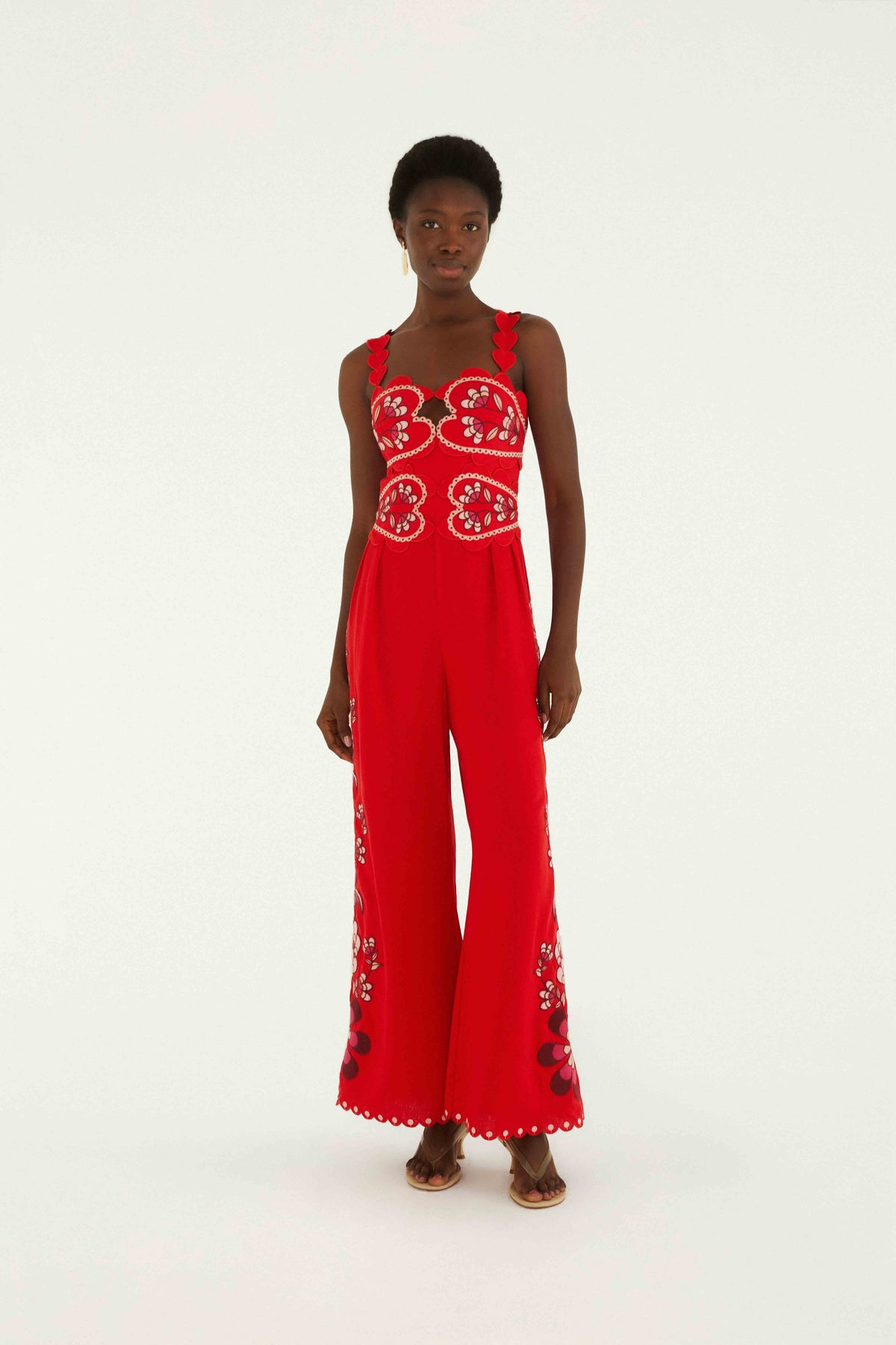 Pink Lovely Pineapples Embroidered Jumpsuit