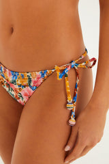 Multicolor Floraline Side Tie Bikini Bottom
