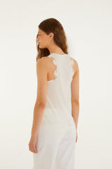 Off-White Lace Sleeveless  Blouse