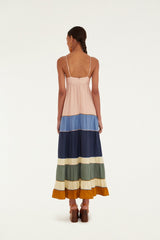 Multicolor Pleats Maxi Dress