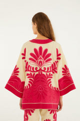 Pink Spring Arabesc Cutwork Kimono