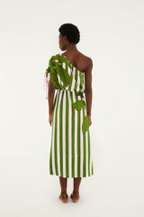 Off-White One-Shoulder Midi Dress
