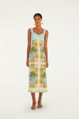 Multicolor Royal Sea Maxi Dress