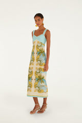 Multicolor Royal Sea Maxi Dress