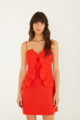 Red 3d Flower Mini Dress