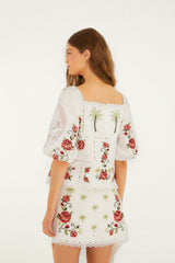 Off-White Tropi Scarf Embroidered  Blouse
