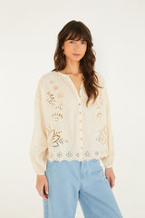 Soft Pink Artisanal Long Sleeve Blouse