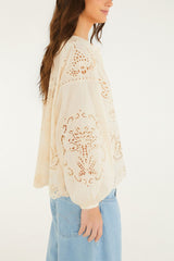 Soft Pink Artisanal Long Sleeve Blouse