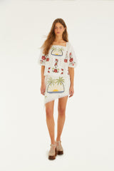 Off-White Tropi Scarf Embroidered Mini Skirt