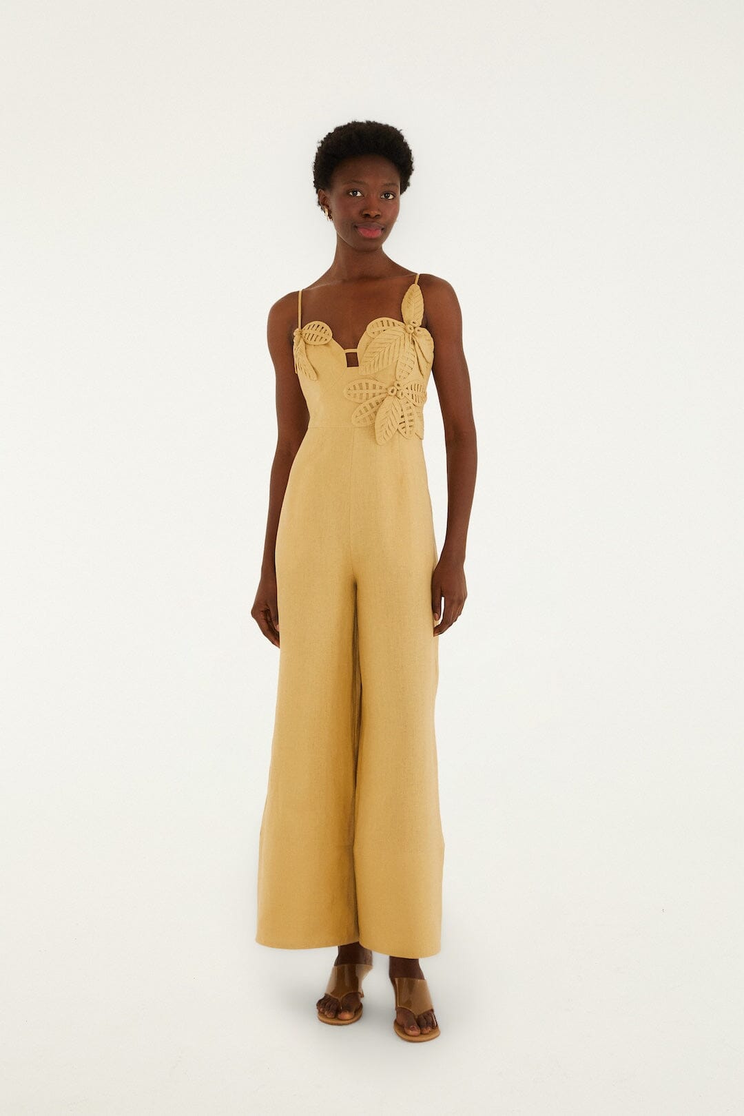 Sand 3d Flowers Jumpsuit