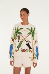 Off-White Coconut Trees Come To Rio Embroidered Shorts