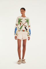 Off-White Coconut Trees Come To Rio Embroidered Shorts