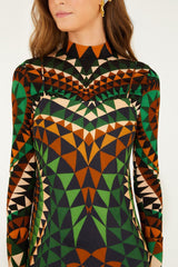 Multicolor Heart Deco  Slip Maxi Dress