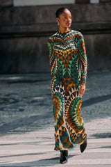 Multicolor Heart Deco  Slip Maxi Dress