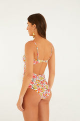 Off-White Banana Flowers One Piece Swimsuit