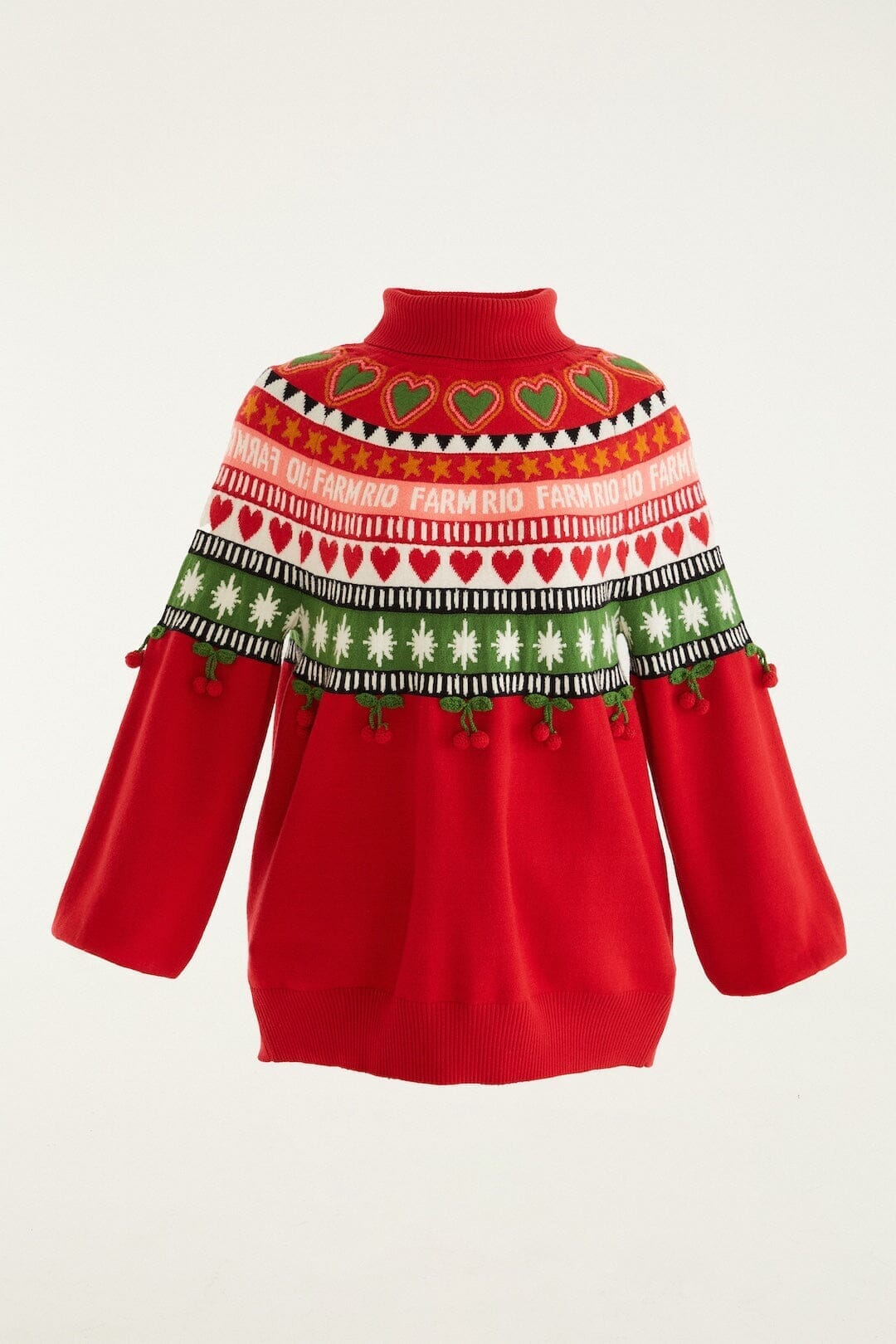 Red Christmas Hearts Knit Sweater