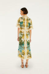 Off-White Royal Sea Collared Midi Dress
