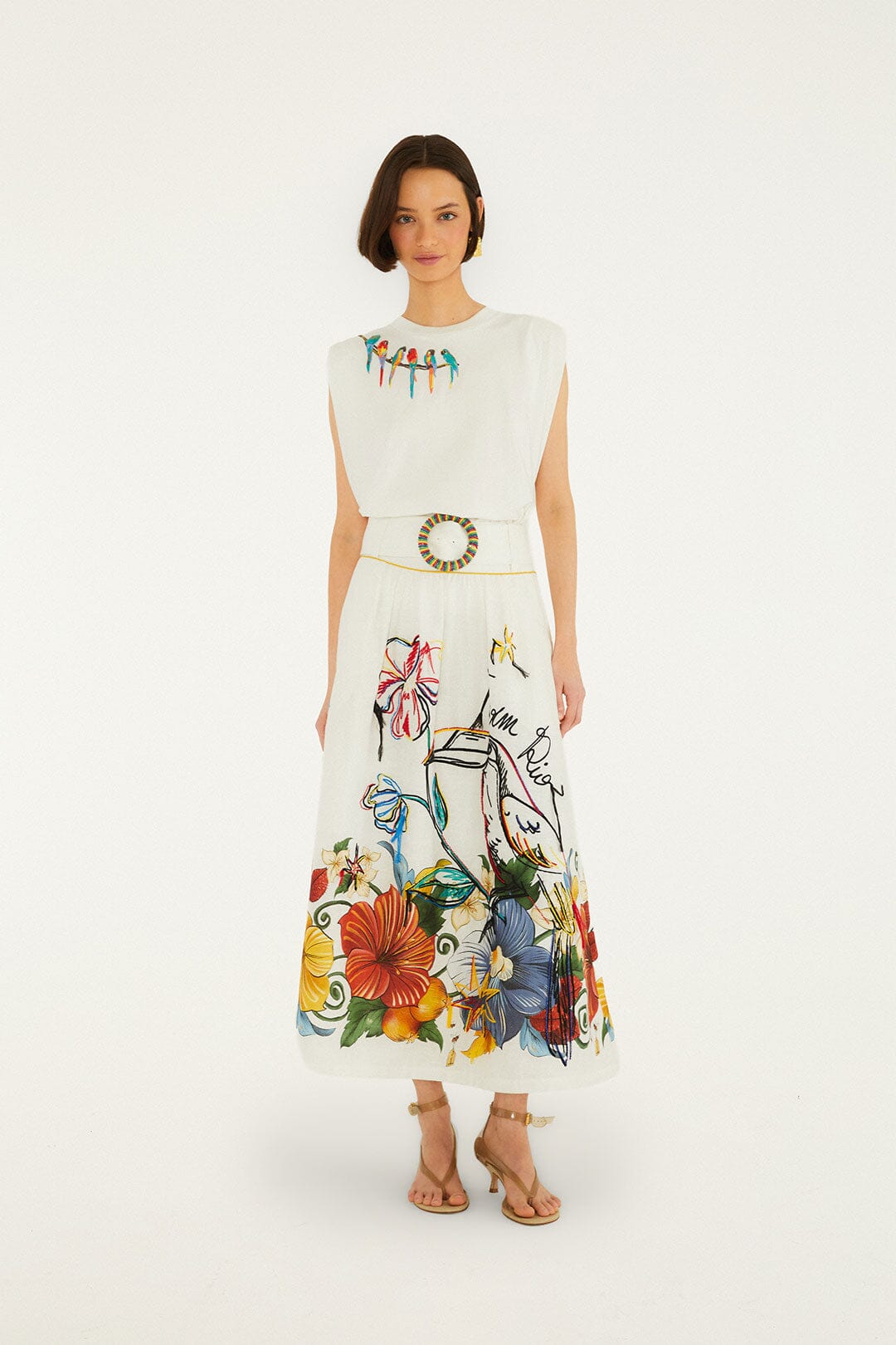 Off-White Tropi Embroidered Maxi Skirt