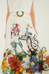 Off-White Tropi Embroidered Maxi Skirt