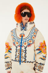 Off-White Lucy Floral Hooded Puffer Ski Jacket