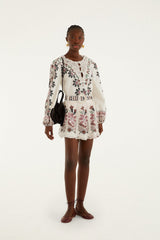 Off-White Ainika Rustic Flowers Crochet Detail Blouse