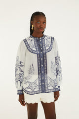 Off-White Coast Scarf Long Sleeve Blouse