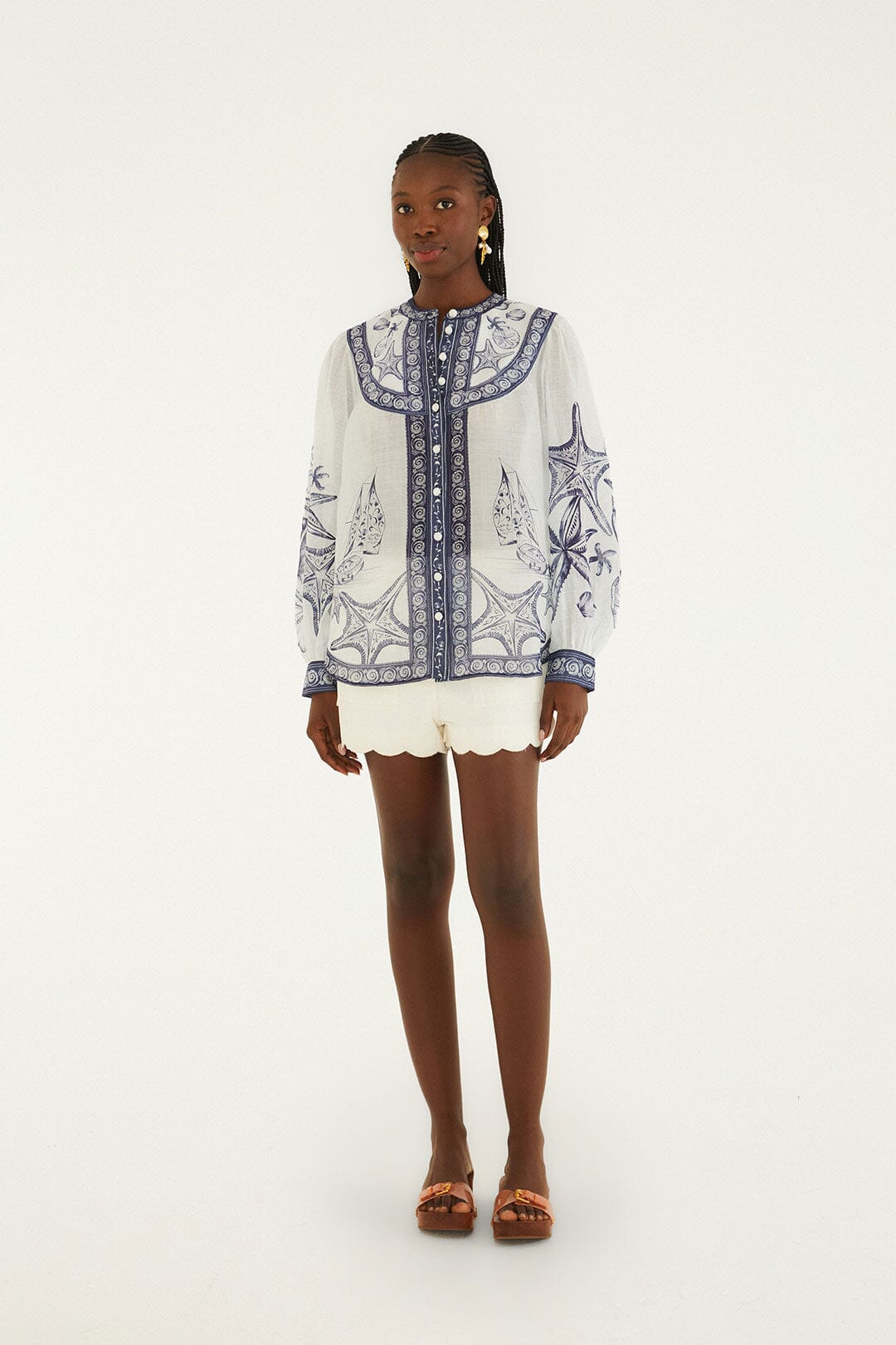 Off-White Coast Scarf Long Sleeve Blouse
