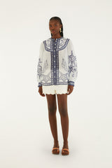 Off-White Coast Scarf Long Sleeve Blouse