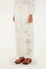 White Richelieu Twill Pants