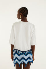 Off-White Summer In The Tropics Crochet Hem T-Shirt
