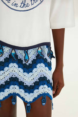 Off-White Summer In The Tropics Crochet Hem T-Shirt