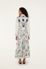 Off-White Fresh Fish Embroidered Midi Skirt