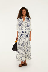 Off-White Fresh Fish Embroidered Midi Skirt